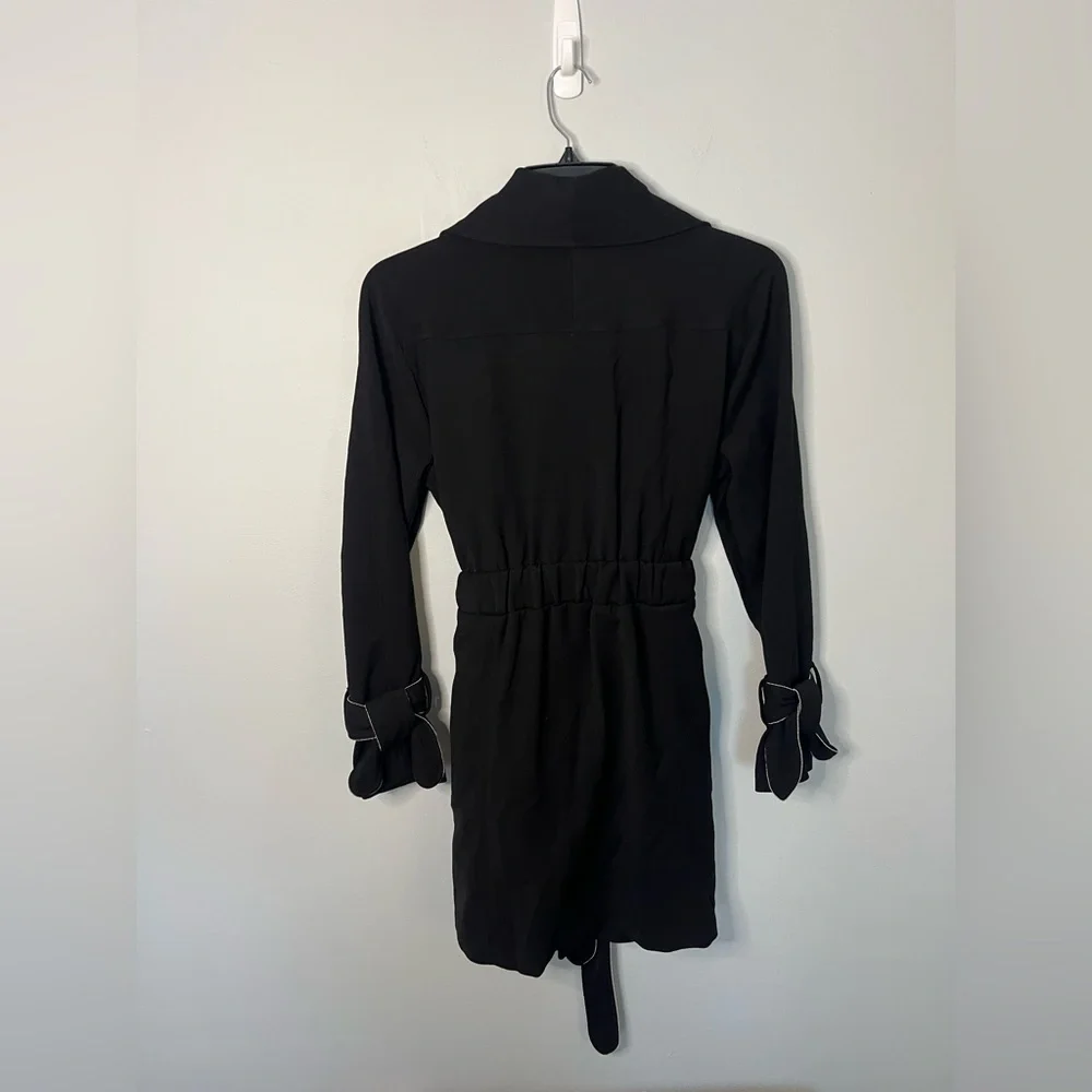 KARL LAGERFELD PARIS Drop Belted Trench Coat size M EUC - Picture 7 of 9